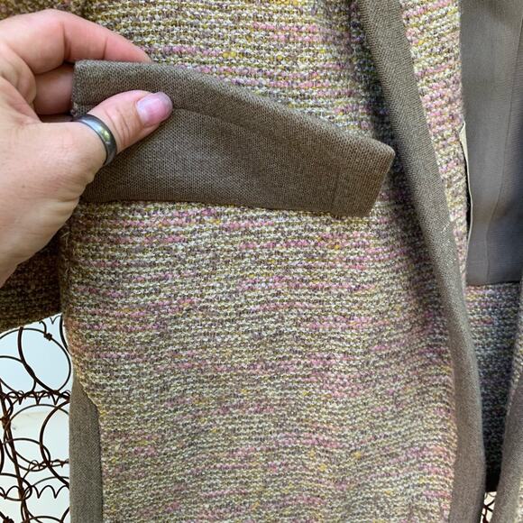 Vintage Lilli Ann Paris open front tan wool jacket - Picture 3 of 6